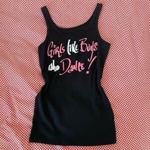 Y2K Graphic Tank | Girls Like Boys Who Dance! Scene Emo Top